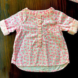 Neon mini cats!!! Carter’s 9 months cotton blouse!